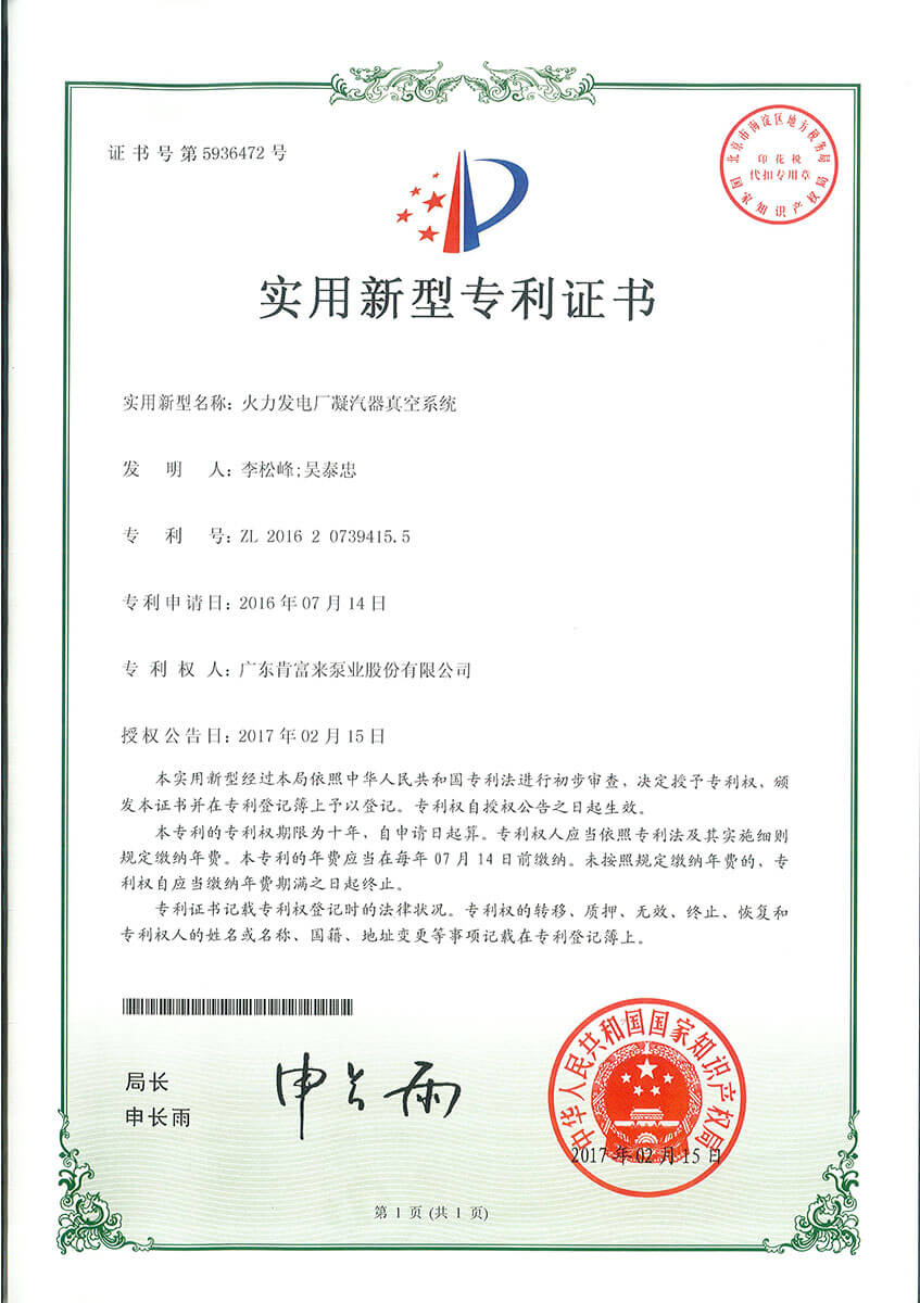 火力发电厂凝汽器真空系统